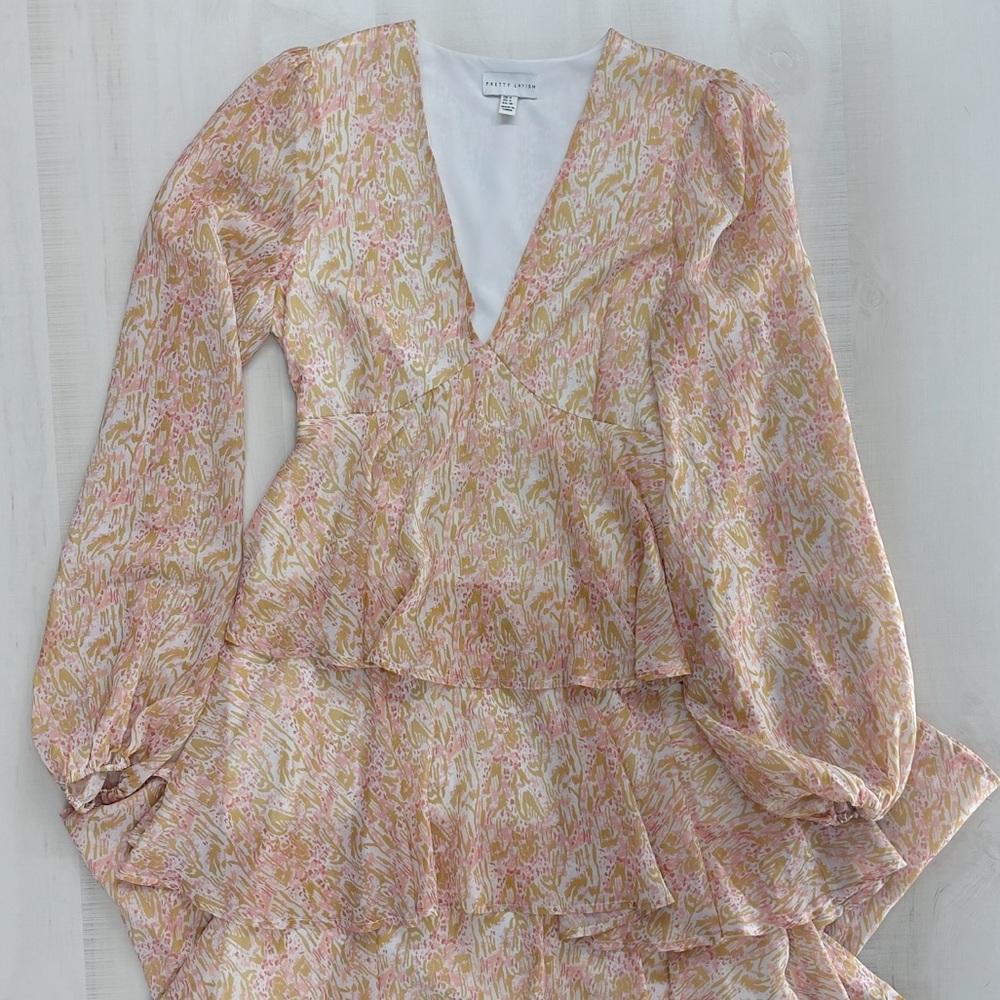 PRETTY LAVISH Ashton ruffle dress layered floral printed wedding vacation dress